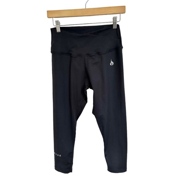 Ryderwear Black Crop Leggings Wide Crossover Waistband Size Large - Picture 9 of 10